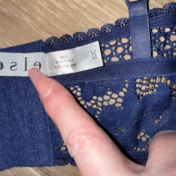 ELSE Petunia Longline Underwire Triangle Bra midnight navy size 32C - Picture 8 of 8